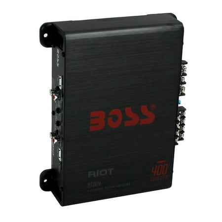 BOSS AUDIO Riot R1004 400 Watt 4 Channel Car Power Amplifier Amp (Best Amplifier Brands For Car Audio)