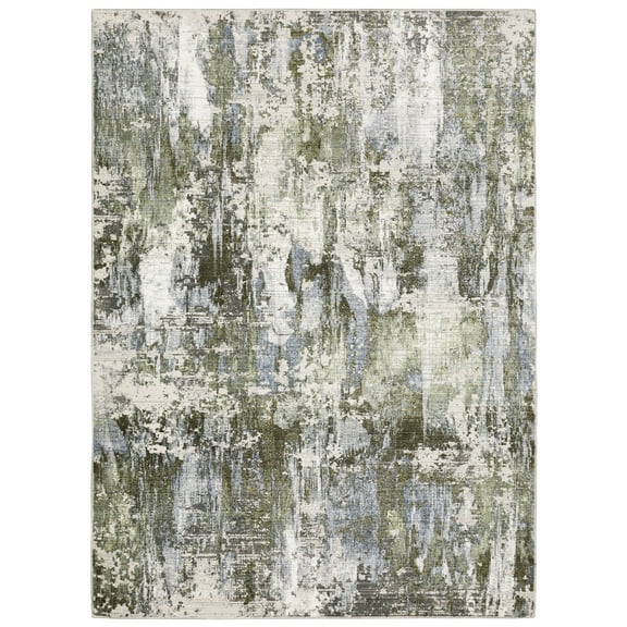 Moretti Quark Area Rug 2060F Green Faded Shaded 9' 10" x 12' 10" Rectangle