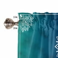 thumbnail image 5 of Half Window Curtains 24 Inches Long, Teal Blue Boho Window Treatment Curtain Drapes, Retro White Rustic Flower Ethnic Pattern Short Curtains Tiers for Kitchen Over Sink, 27.5"x24", 2 Panels, 5 of 7