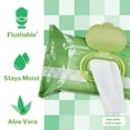 thumbnail image 2 of McKesson Flushable* Wet Wipes - Aloe & Vitamin E Formula, Gentle on Skin, Plant-Based Adult Cleansing Wipes - Unscented, 96 Wipes, 6 Packs, 576 Total, 2 of 10