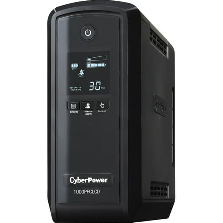 CyberPower CP1000PFCLCD UPS 1000VA 600W PFC compatible Pure sine wave - 1000VA/600W - Mini-tower - 3 Minute Full Load - 10 x NEMA