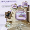 thumbnail image 5 of Ktaxon Vanity Makeup Chair Comfy Cute Accent Chair Small Swivel Task Office Chair with Wheels Faux Rabbit Hair Purple, 5 of 8