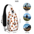 thumbnail image 5 of Sling Backpack,White Halloween Pumpkins Crossbody Bag with Water Bottle Holder,Waterproof Sling Bag for Men/Women with Chest Phone Holder for Hiking,Travel, 5 of 6