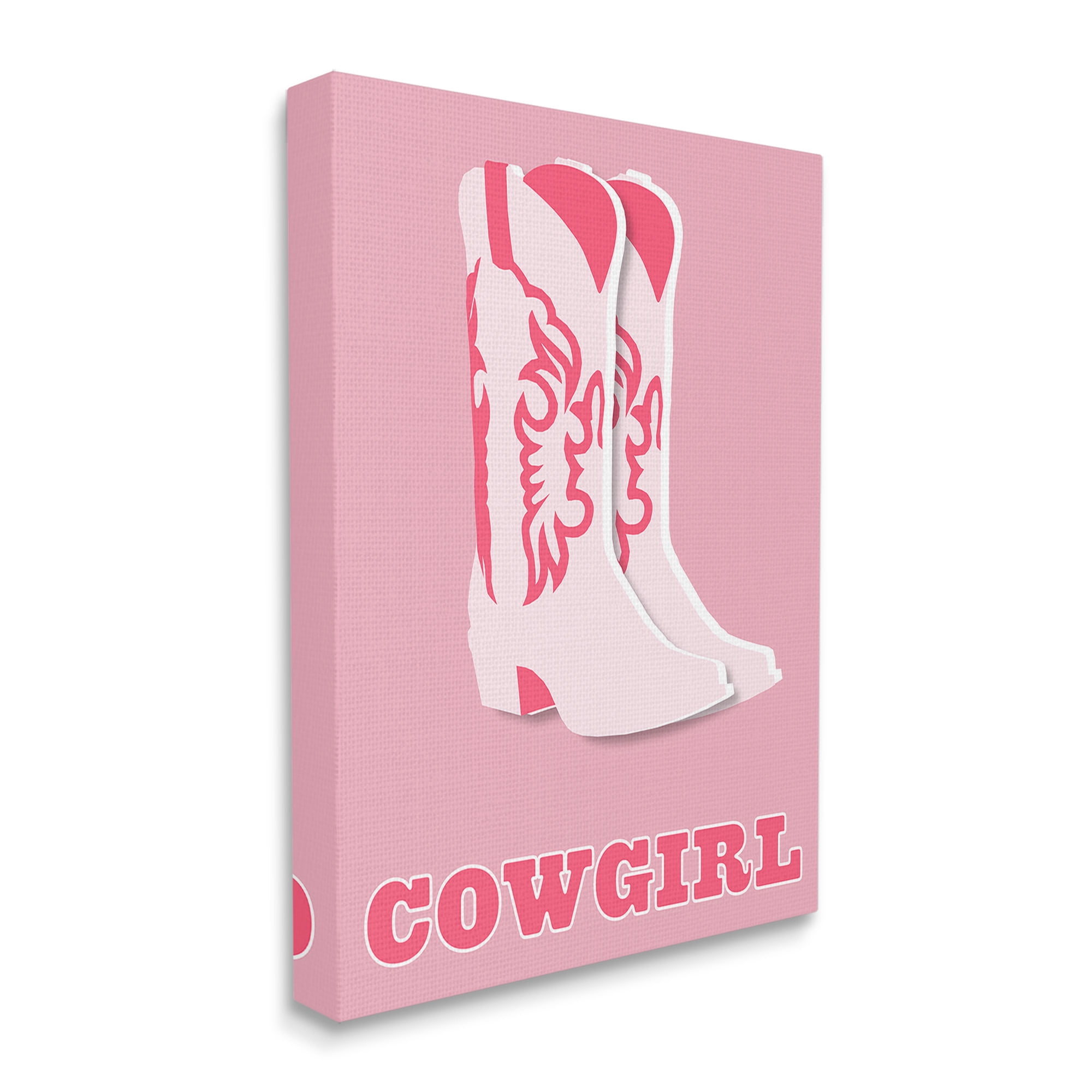 Stupell Industries Pastel Blush Cowgirl Boots Beauty & Fashion Painting Gallery Wrapped Canvas Art Print Wall Art, 16 x 20