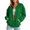 Green, variant on Bomber Jacket for Women Casual Snap Button Sweatshirt Long Sleeve Plain Jackets Women's Fall Winter Outfits (Blue S)