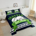 thumbnail image 3 of Football Sports Bedding Set, American Football Gifts Comforter Sets Sports Fans Rugby Ball Game Bedding Comforters & Sets, Cool Football Quilt Set King 3 Pieces (Seattle), 3 of 6