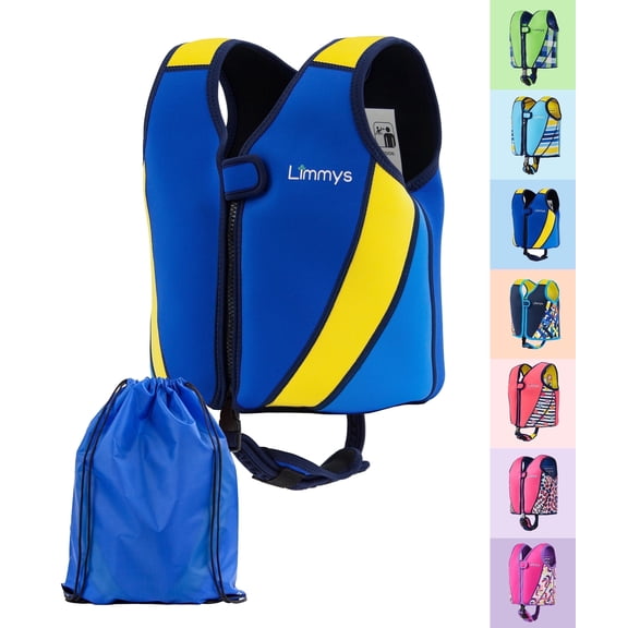 Limmys Premium Kids & Toddler Swim Training Vest, Neoprene Buoyancy Swim Aid with Adjustable Float System and Crotch Strap, UV Resistant, for Boys & Girls