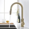 thumbnail image 1 of Brushed Gold Kitchen Faucet With Pull Out Spray 360 Swivel Kitchen Faucet, 1 of 5