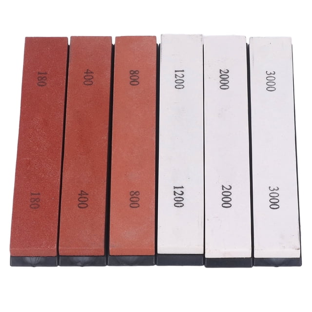 Knife Sharpener, 180 400 800 1200 2000 3000 Grit Knife Sharpening Stone 6PCS High Hardness Sturdy Compact For Scissors ANGGREK Knife Sharpener
