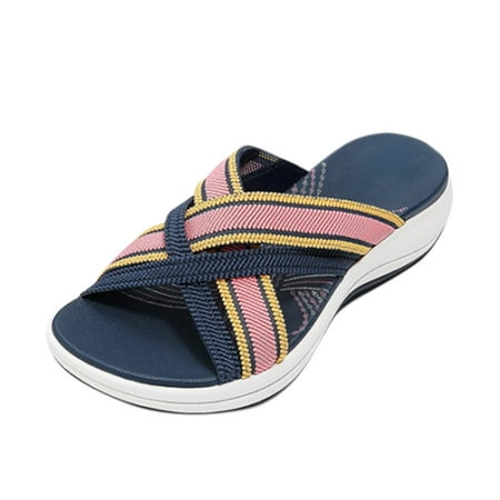 

MEGAWHEELS Women s Slip on Slides Sandals Comfy Cross Slide Sandals Shoes