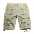 thumbnail image 3 of Ausyst Mens Shorts Summer Clearance Men's Casual Pure Color Outdoors Pocket Beach Work Trouser Cargo Shorts Pant, 3 of 3