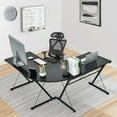 thumbnail image 3 of Giantex Bureau d'Ordinateur en L, Poste de Travail Bureau d'Écriture avec Bord Arrondi, Table Moderne pour PC Portable pour Bureau à Domicile, Noir, 3 of 8