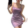 thumbnail image 4 of Summer Waist-Hugging Midi Dress In Shiny Glitter With Open Back Design, 4 of 8