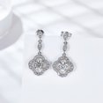 thumbnail image 2 of Moissanite Dangle Drop Earrings for Women 0.3 to 0.5 Carat D Color Diamond Drop Earrings S925 Sterling Silver Four-Leaf Earrings for Valentine's Day Birthday Gift, 2 of 7