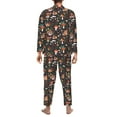 thumbnail image 5 of Mens Pajamas Set - Mushroom Snail Comfy Long Sleeve Button Up Pajama Sets for Men 2 Piece, Soft Sleepwear Nightwear Pjs Lounge Sets for Men with Pockets, 5 of 5