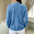 thumbnail image 6 of Women's Mock Neck Knit Sweater, Lightweight Basic Long Sleeve Pullover Tops for Fall Winter Daily Wear 2XL, 6 of 6