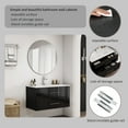 thumbnail image 6 of 36" Floating Bathroom Vanity with Sink, Wall Mounted Bathroom Storage Cabinet with 2 Soft-Close Storage Drawers and Long Metal Handle, Easy Installation, Black, 6 of 6