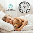 thumbnail image 4 of Unique Bargains Non-Ticking Battery Operated Decorative Wall Clock Black White Frame, 4 of 6