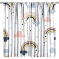 thumbnail image 2 of Rainbow Blackout Curtains Children Rainbow Kindergarten Colored Floral Sun Boho Children Girls Art Living Room Bedroom Curtains 55x63 Inch, 2 of 6
