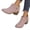 Pink, variant on Women's Casual Ankle Boots with Rhinestone Accent, Faux Suede Chunky Heel Side Zip Booties for All-Day Comfort