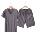 thumbnail image 2 of Loungewear Short Sleeve Breathable Viscose Men Short Sleeve Shorts Pajamas for Home, 2 of 7