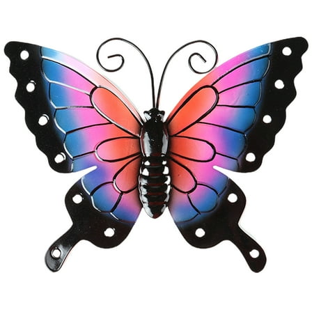 IDEANATEGRATE Appearance Iron Simulated Butterflies Wall Hanging for Room Beautification 1Piece 11x8.3x0.8in