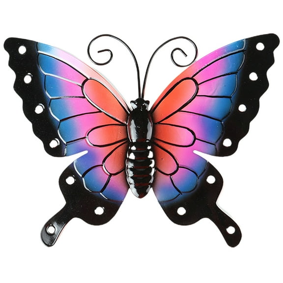 IDEANATEGRATE Appearance Iron Simulated Butterflies Wall Hanging for Room Beautification 1Piece 11x8.3x0.8in