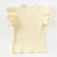 thumbnail image 3 of Hiiyo Girls Knitted Rib Pajamas Ruffle Sleeve T-Shirt Flared Pants Cotton Sleepwear, 3 of 5