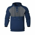 thumbnail image 4 of Sudadera con capucha para hombre, estilo informal, con bloqueo de color, bolsillo, cordón ajustable, manga larga, suéter con capucha, abrigo de poliéster para hombre, 4 of 4