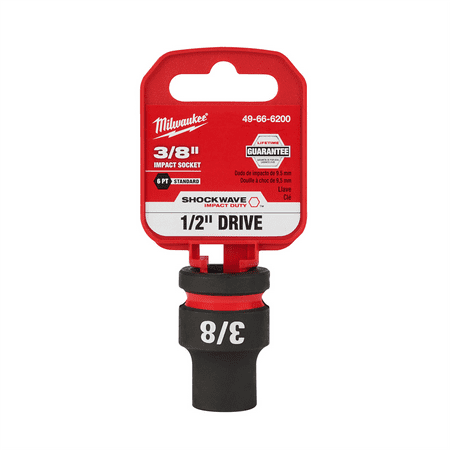 

Milwaukee Tool SHOCKWAVE Impact Duty 1/2 Drive 3/8 Standard 6 Point Socket