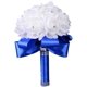 thumbnail image 1 of A blue Bouquet for Bridesmaids with Diamond Soft Ribbon, Faux PE Rose Bridal Blooms (Diameter: 8.26"H: 10" ), 1 of 4