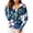 Blue, variant on UPF 50+ Sun Protection Hoodie for Women - Tropical Palm Print Long Sleeve Zip Up Jacket with Thumbholes & Pockets, Lightweight Active Rash Guard Saffron S