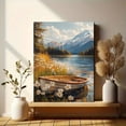 thumbnail image 6 of Serene Lake Rowboat Daisy Canvas Art Print， Perfect for Living Room， Bathroom， and Hallway Decoration., 6 of 8