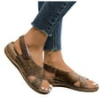 thumbnail image 2 of IUJSOY Women's Arch Support Sandals Retro Crisscross Band Orthopedic Wedges Beach Walking Sandals, 2 of 9