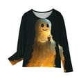 thumbnail image 6 of Huvoen Toddler Girls Long Sleeve Cotton Tee Shirts Halloween Girls Long Sleeve Prints Shirts Cute Crewnecks Tops Dressy Casual Blouses Clothes Multicolor 11 Years, 6 of 6