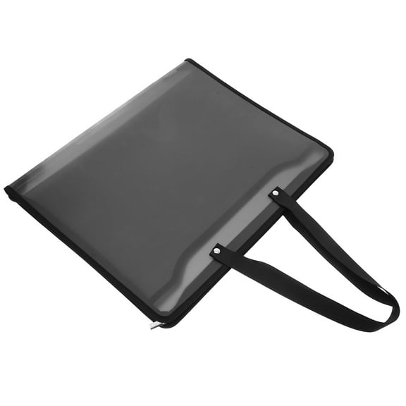 FUEENIRVA Artwork Storage Bag 1Pcs Document Case Bag for Artists with Zipper Black Plastic Large Capacity