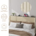 thumbnail image 3 of Harper & Bright Designs King Size Velvet Platform Bed with Headboard, Metal Platform Bed Frame with Charging Station, Beige, 3 of 10