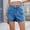 Blue, variant on JUSLIO Jean Shorts for Women,High Waist Mid-Length Shorts,Denim Fashion Lightweight with Pockets,Army Green,Size L