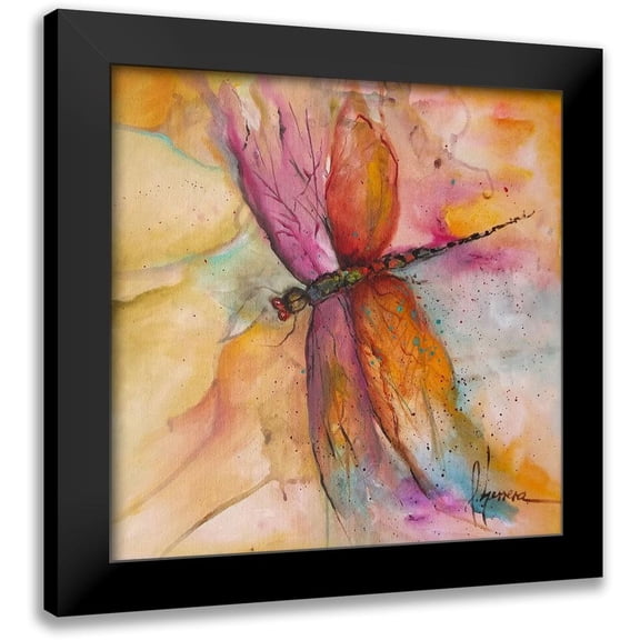 Herrera, Leticia 12x12 Black Modern Framed Museum Art Print Titled - Libelula 1
