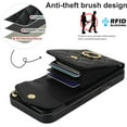 thumbnail image 3 of REQO Compatible with iPhone 16 Pro 6.3 inch Wallet Case Tempered Glass Screen Protector and Wrist Strap Ring RFID Blocking Card Holder Cell Phone Cover for i Phone16 i16 16Pro Women Men Girls, 3 of 7