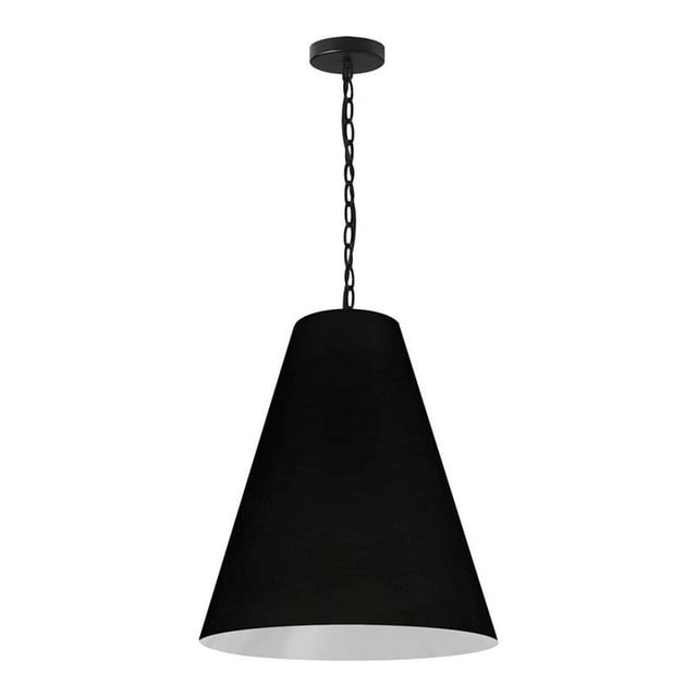 Dainolite Anaya Medium 1-Light 100W Fabric Pendant in Matte Black