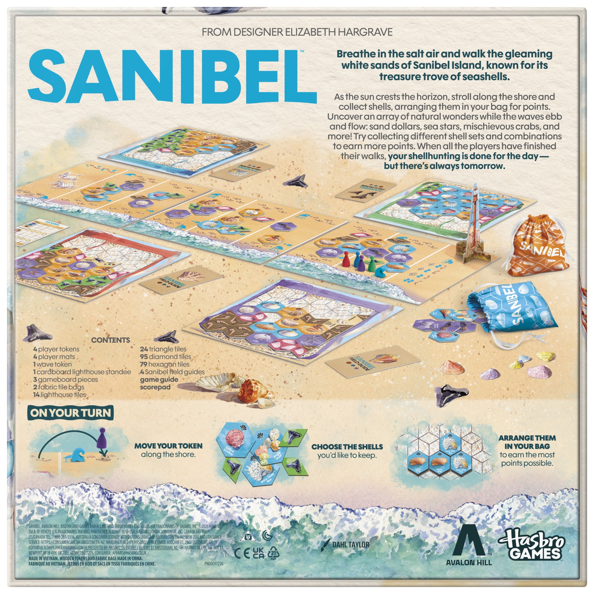 Sanibel Board Game, Relaxing Tile Placement Family Game About Collecting Shells, Fun Summer Activities for Kids & Families, Birthday Gifts, Ages 10+