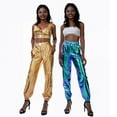 thumbnail image 5 of KAKOWELY 1 pantalón largo de estilo hip hop callejero, brillante, para ocio, deportivo, para mujer, elegante, holgado, transpirable, para niña y mujer., 5 of 5
