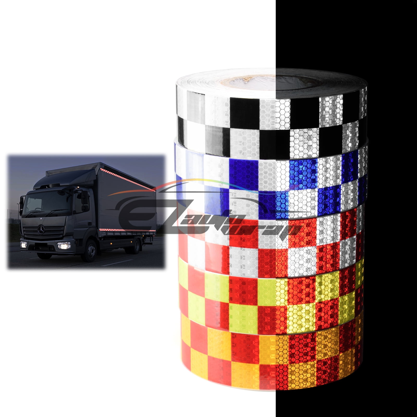 Red Neon Yellow Checker Conspicuity Tape 2