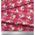 thumbnail image 3 of Soimoi Rayon Crepe Fabric Love Text & Puppies Dog Print Sewing Fabric Yard 46 Inch Wide, 3 of 3