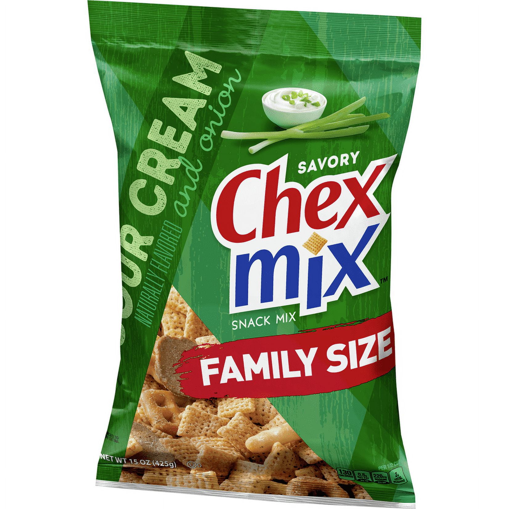 Chex Mix Snack Mix, Sour Cream and Onion, 15 oz Bag