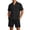Black, variant on StSilkitty Mens 2 Piece Outfits Textured Short Sleeve Button down Shirts and Drawstring Shorts Sets Lightweight Soft Set