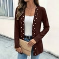 thumbnail image 2 of TRUBKH Cardigan Sweaters for Women Crochet Tops Knit Button Up Sheer Cardigans Sunscreen Cardigan Cloud Cardigan Hollow Out Business Casual Outfits for Work Office Brown 2XL, 2 of 5