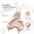 thumbnail image 3 of Baby Muslin Lovey Mikito conejito de algodón orgánico de 30 x 30 cm, 3 of 9