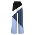 thumbnail image 3 of COSFO Blue Fall Pants for Women 2024 Palazzo Casual High Elastic Waisted Striped Wide Leg Pants Drawstring Adjustable Width Loose Pants, 3 of 4